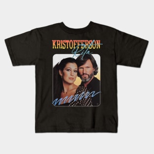 Vintage Aesthetic Kris Kristofferson & Rita 1980s Kids T-Shirt